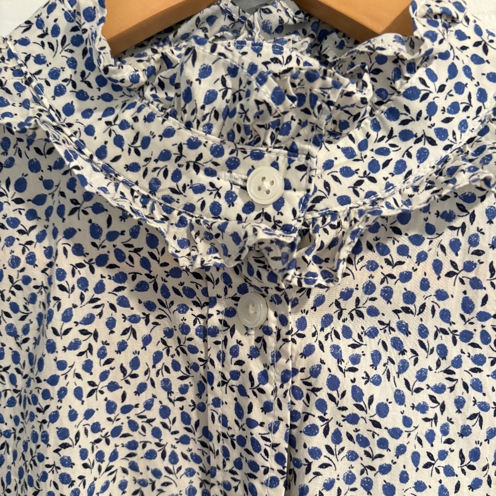 J Crew cotton floral button blouse